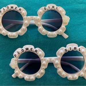 Flower Girl Pearl Sunglasses - White
